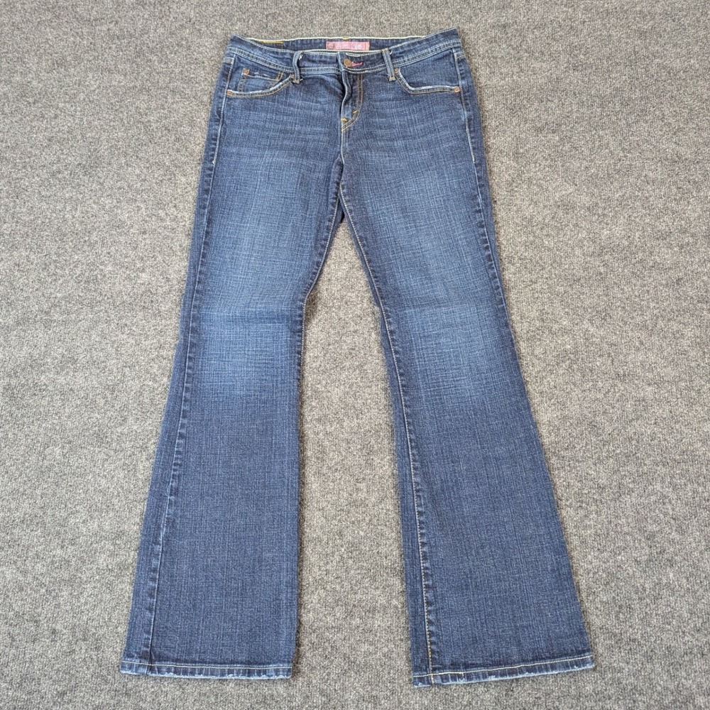 Levis 518 Superlow Boot Cut Jeans Dark Wash Blue Womens 11L Vintage Y2K Low Rise